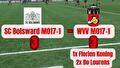 WVV MO17 KNOKT ZICH TERUG TOT EEN GELIJKSPEL