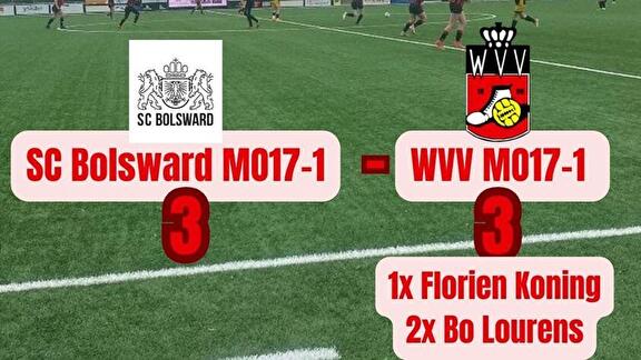 WVV MO17 KNOKT ZICH TERUG TOT EEN GELIJKSPEL
